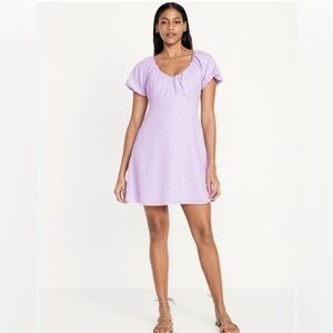 Old Navy Smocked Back Flutter Sleeve Feminine Summer Swing Midi Dress MTall